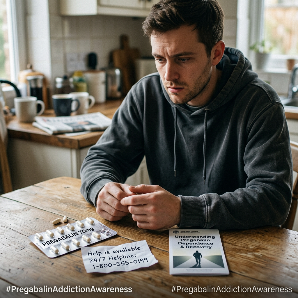 Pregabalin addiction awareness concept Therapy group in progress