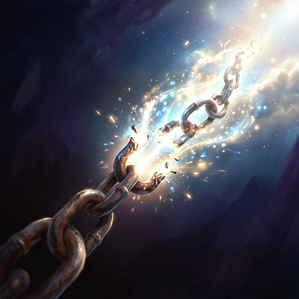 Rusty metal chain breaking with bright sparks and glowing energy Codeine Detox Rehab Treatment