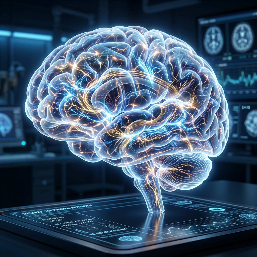 3D digital brain model showing neural network activity with glowing pathways and synapses Ketamine Addiction Rehab Treatment