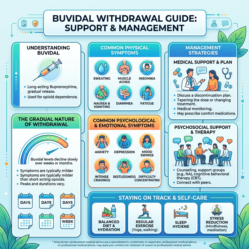 Buvidal withdrawal guide infographic layout