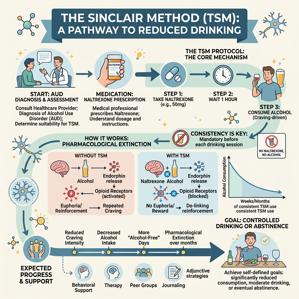 A flow chart showing the steps necessary to undertake the Sinclair method