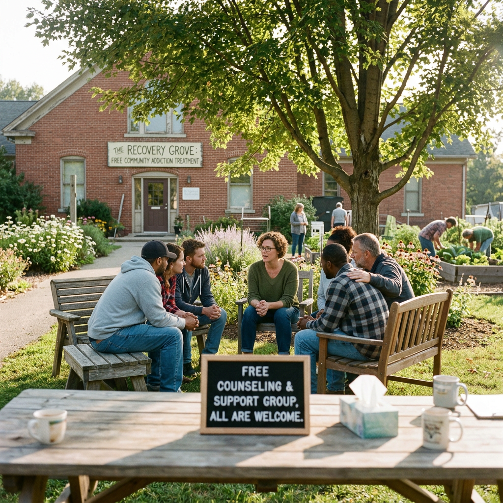 Free addiction rehab treatment concept