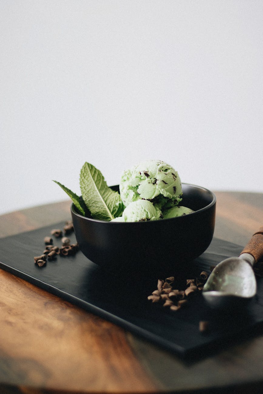 mint chocolate chip ice cream in elegant setting weight loss injection addiction