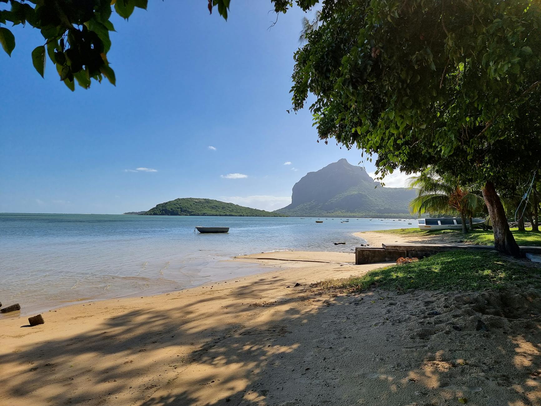 scenic beach view with le morne brabant in mauritius going overseas for rehab treatment