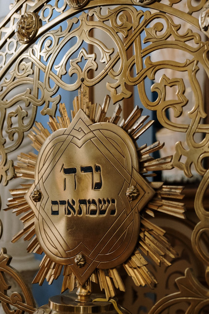 a gold item with a hebrew inscription Faith based addiction  rehab